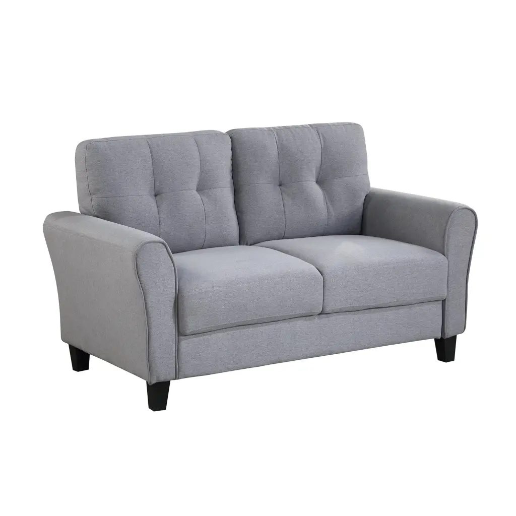 57.5 Inch Modern Loveseat Linen Upholstered Couch Living Room oris fur.
