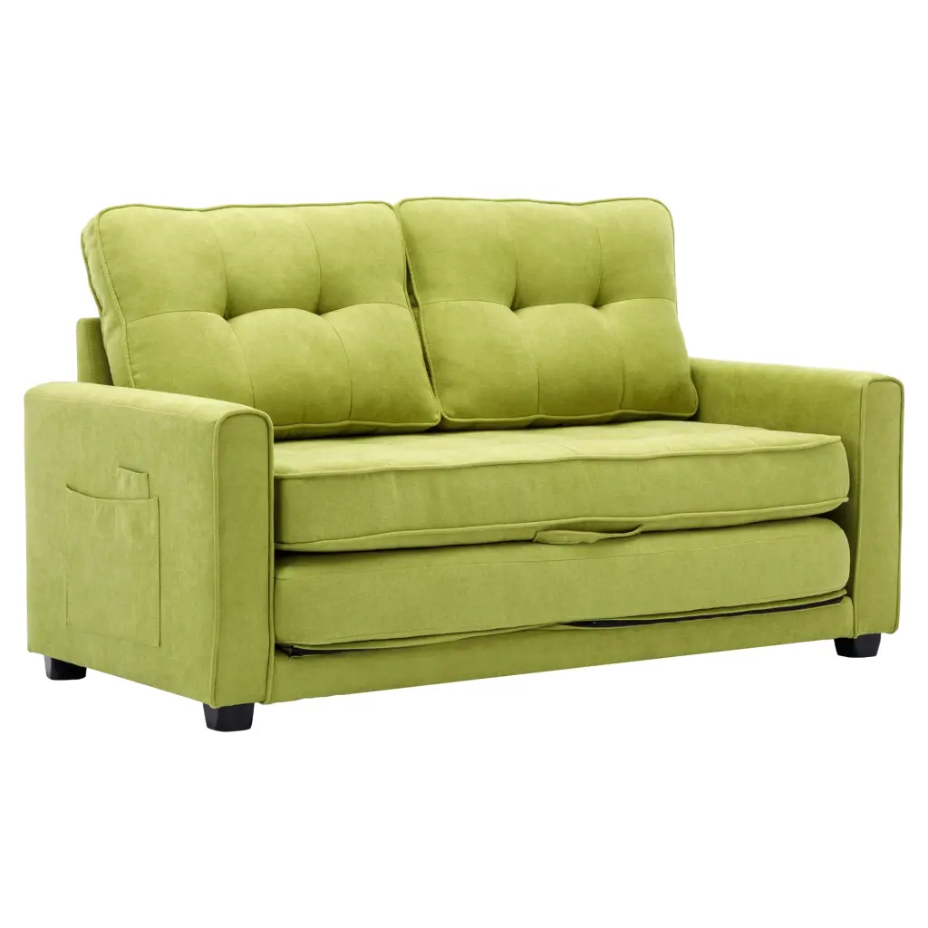 59.4 Inch Loveseat Sofa Pull Out Bed Modern Upholstered Couch Small Spaces oris fur.