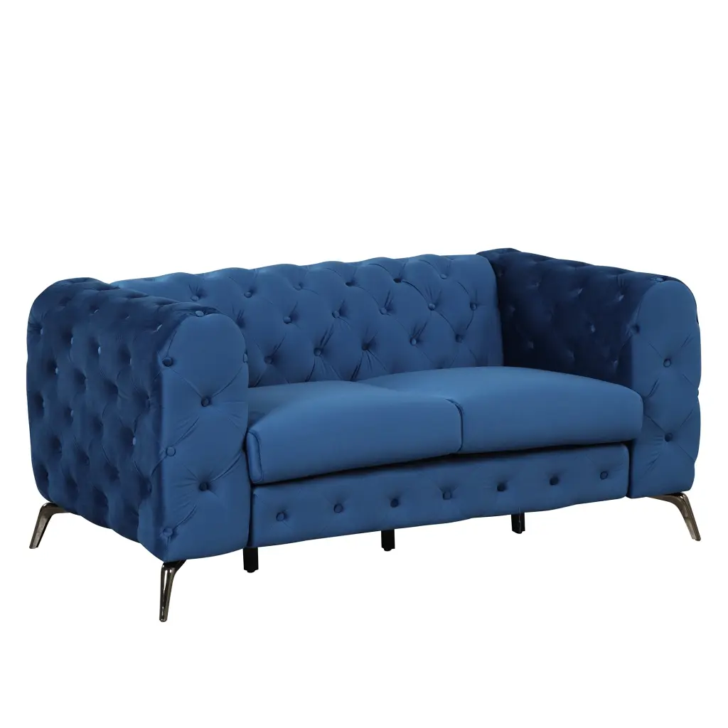 63 Inch Velvet Upholstered Loveseat Sofa Modern Button Tufted Design oris fur.