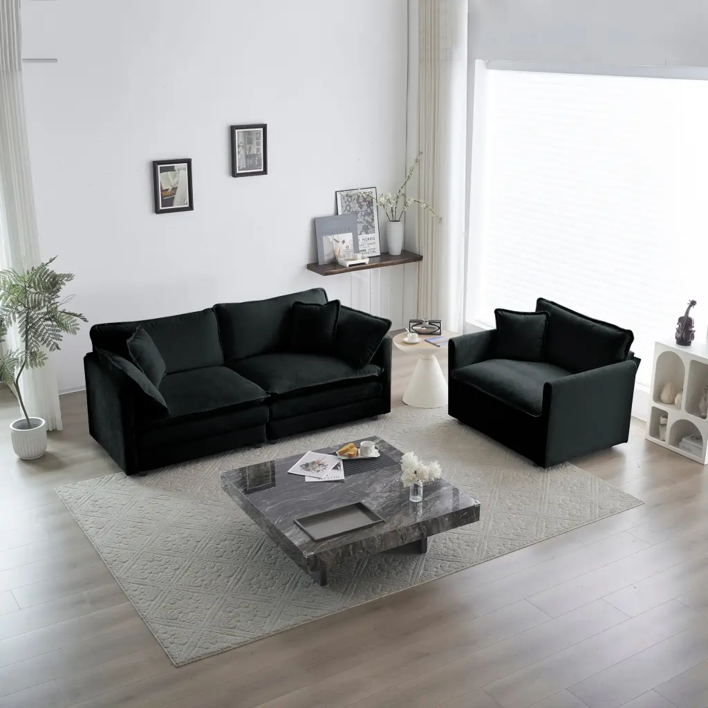 2 Seater Loveseat and Chair Set 2 Piece Sofa and Chair Living Room Furniture ui furniture