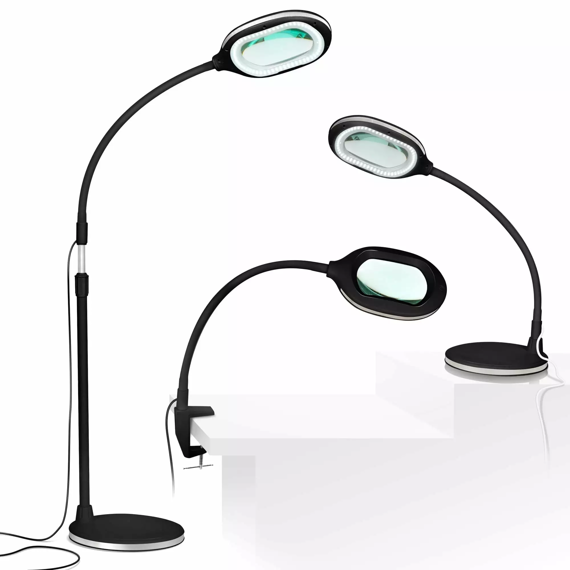 Brightech LightView Pro Magnifying LED Desk Lamp 3 1 Light Glass Magnifier Hobbies Reading