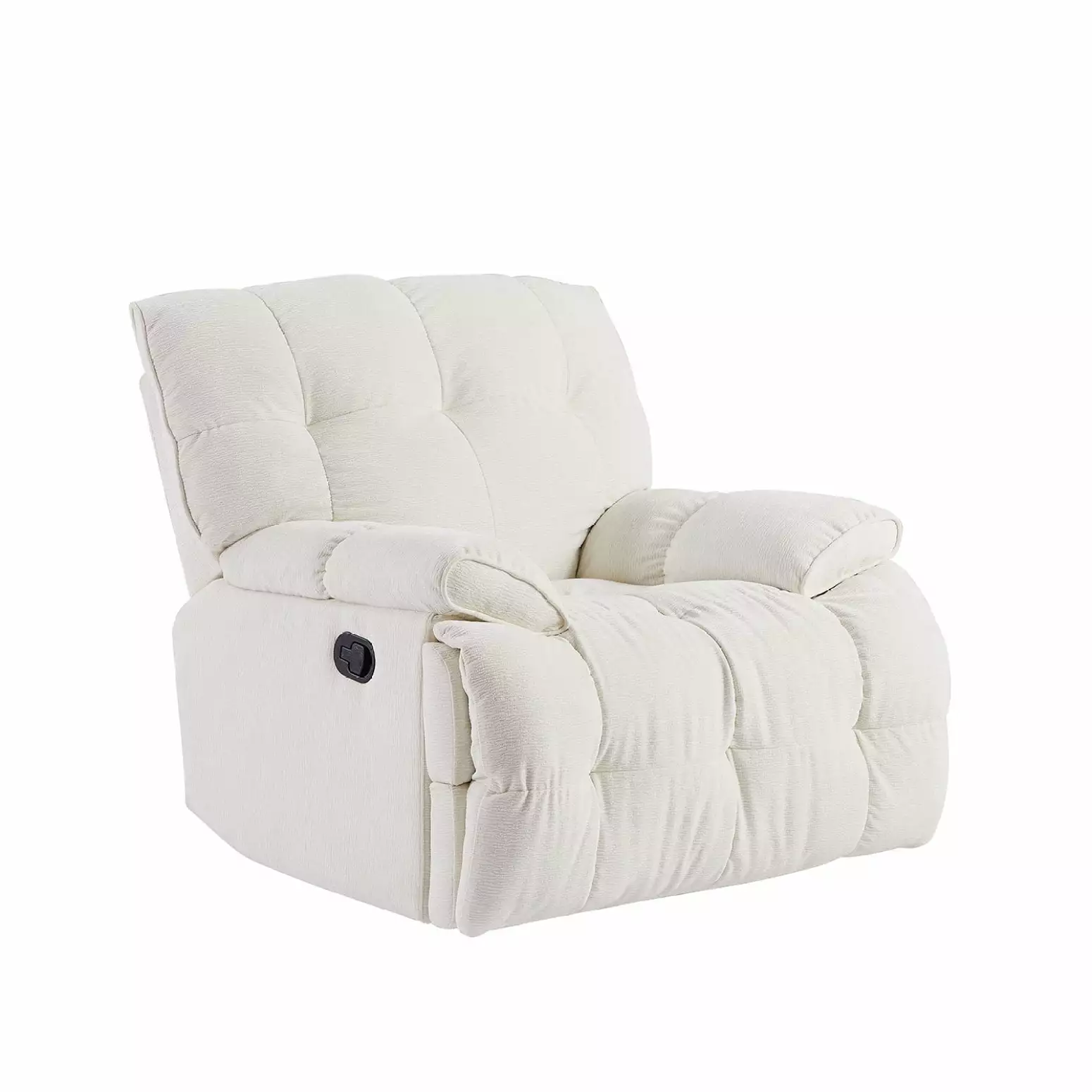Comfortable 360 Degree Swivel Manual Antiskid Fabric Single Sofa Heavy Duty Reclining Chair Cream Living Room Furniture Po...