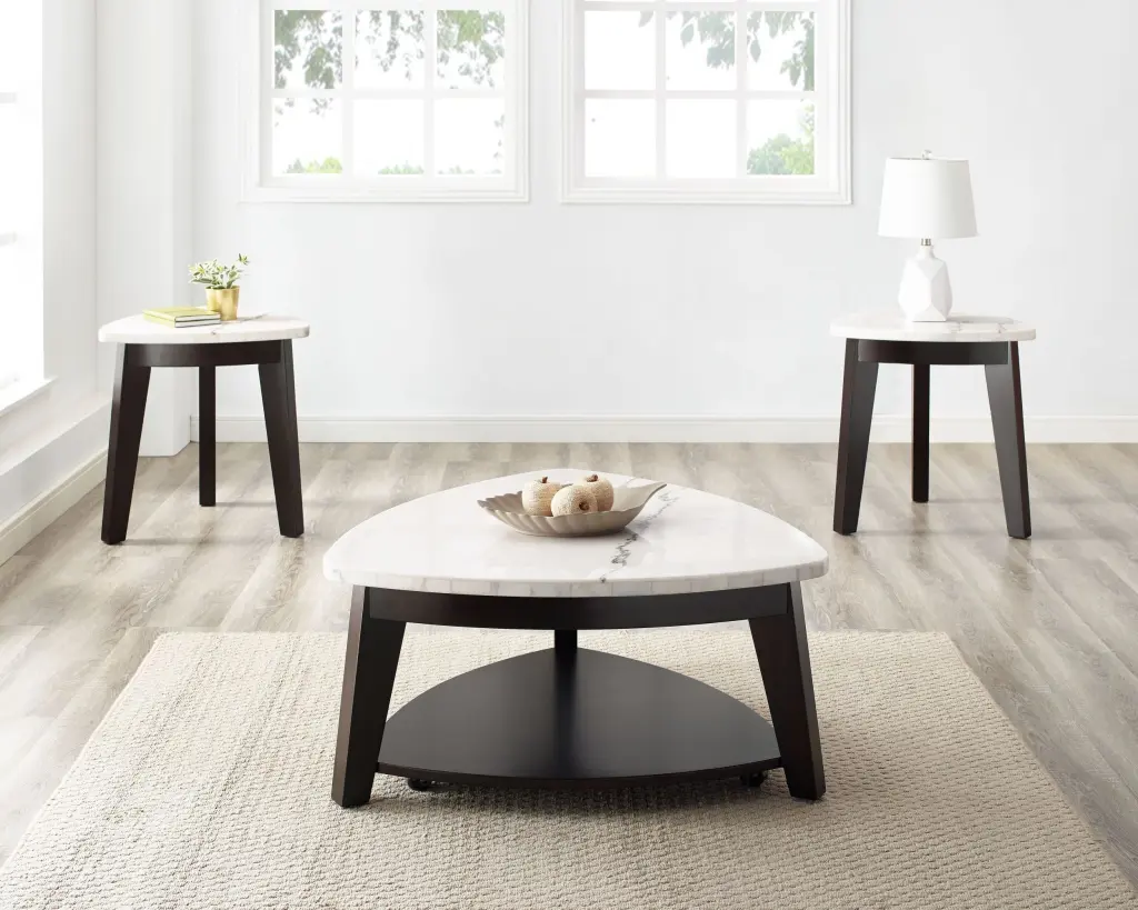 Francies 3 Piece White Marble Table Set Modern Dining Room Kitchen Counter Height Furniture steve silver furniture
