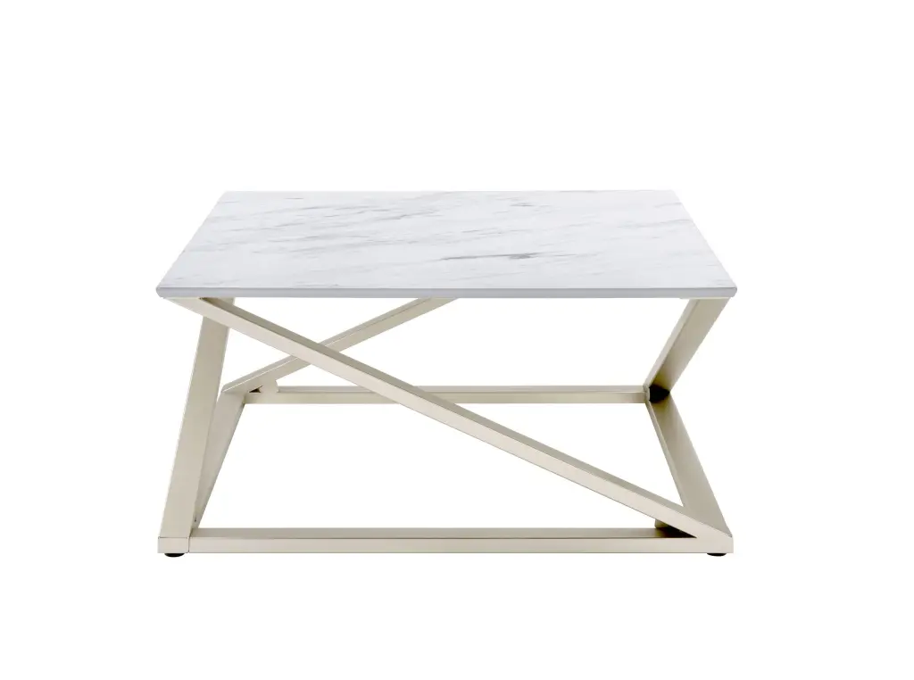 Zurich Faux White Marble Top White Wood Console Table steve silver furniture