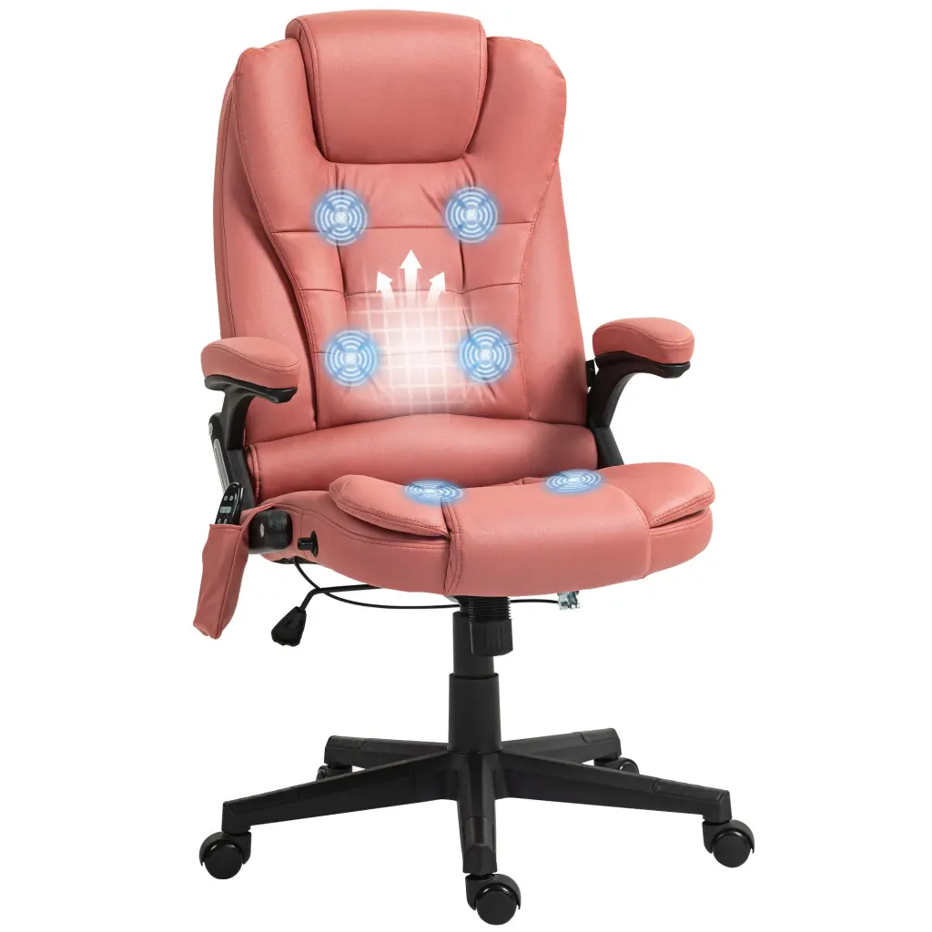 HomCom 6 Point Vibrating Massage Office Chair Heat Microfiber High Back aosom business