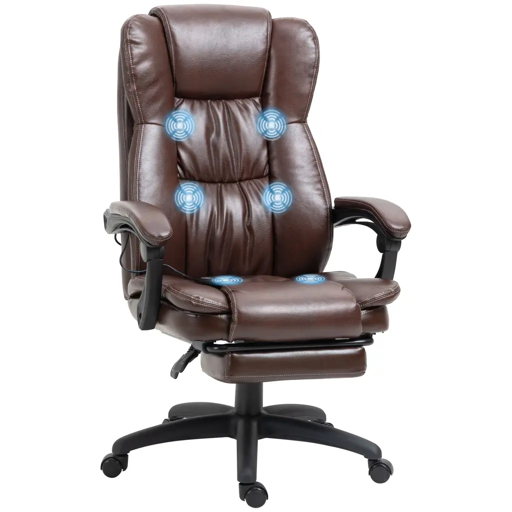 High Back Massage Office Chair 6 Point Vibration 5 Modes Executive Chair aosom business