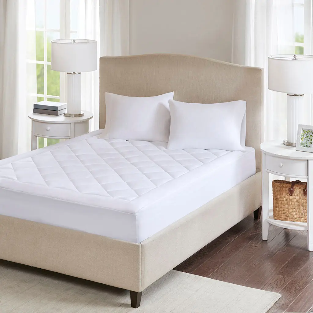 Deep Pocket Waterproof Mattress Pad White Microfiber Protector jla
