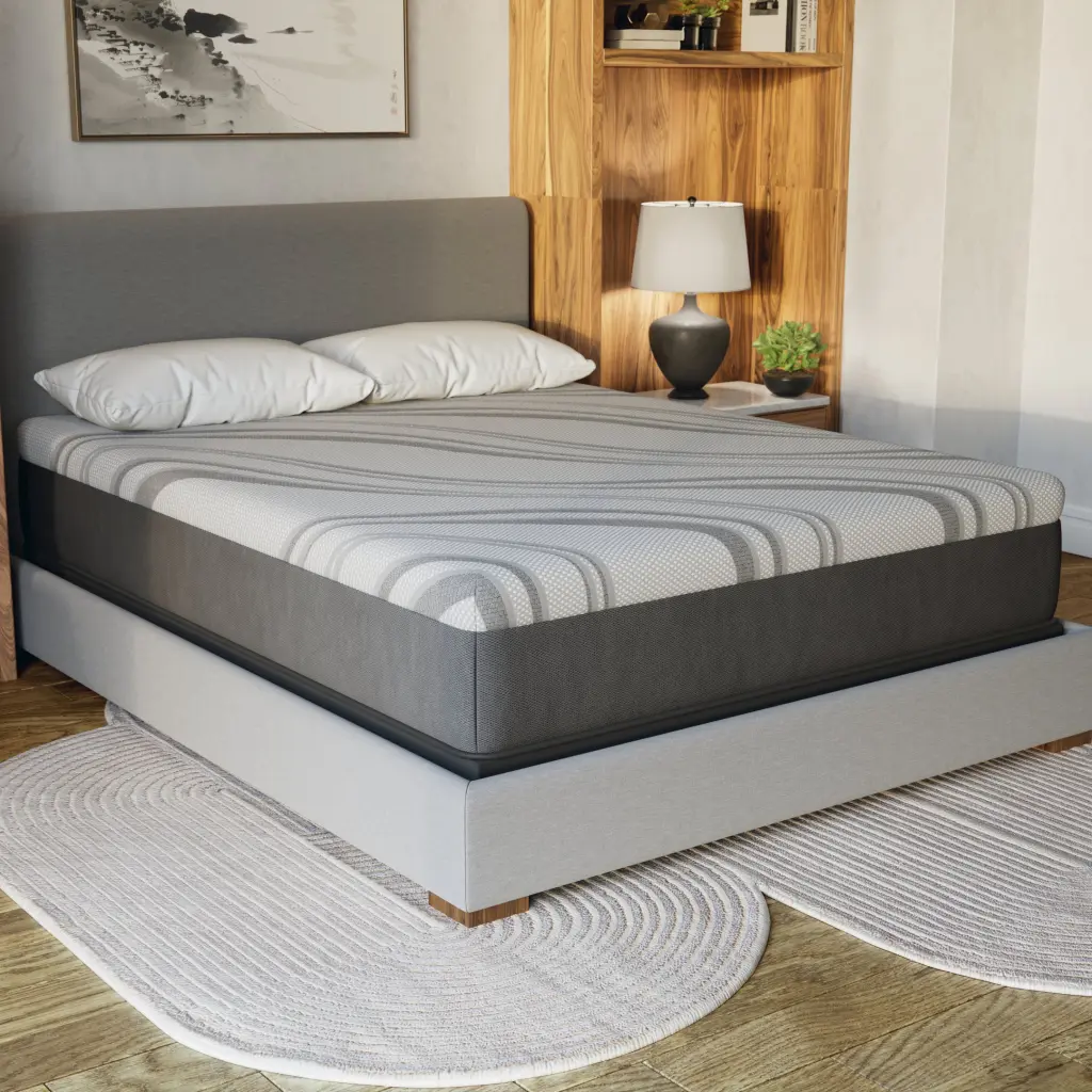 Bib NL 12 Inch Pro Gel Hybrid Medium Twin XL Gray Memory Foam Mattress diamond mattress