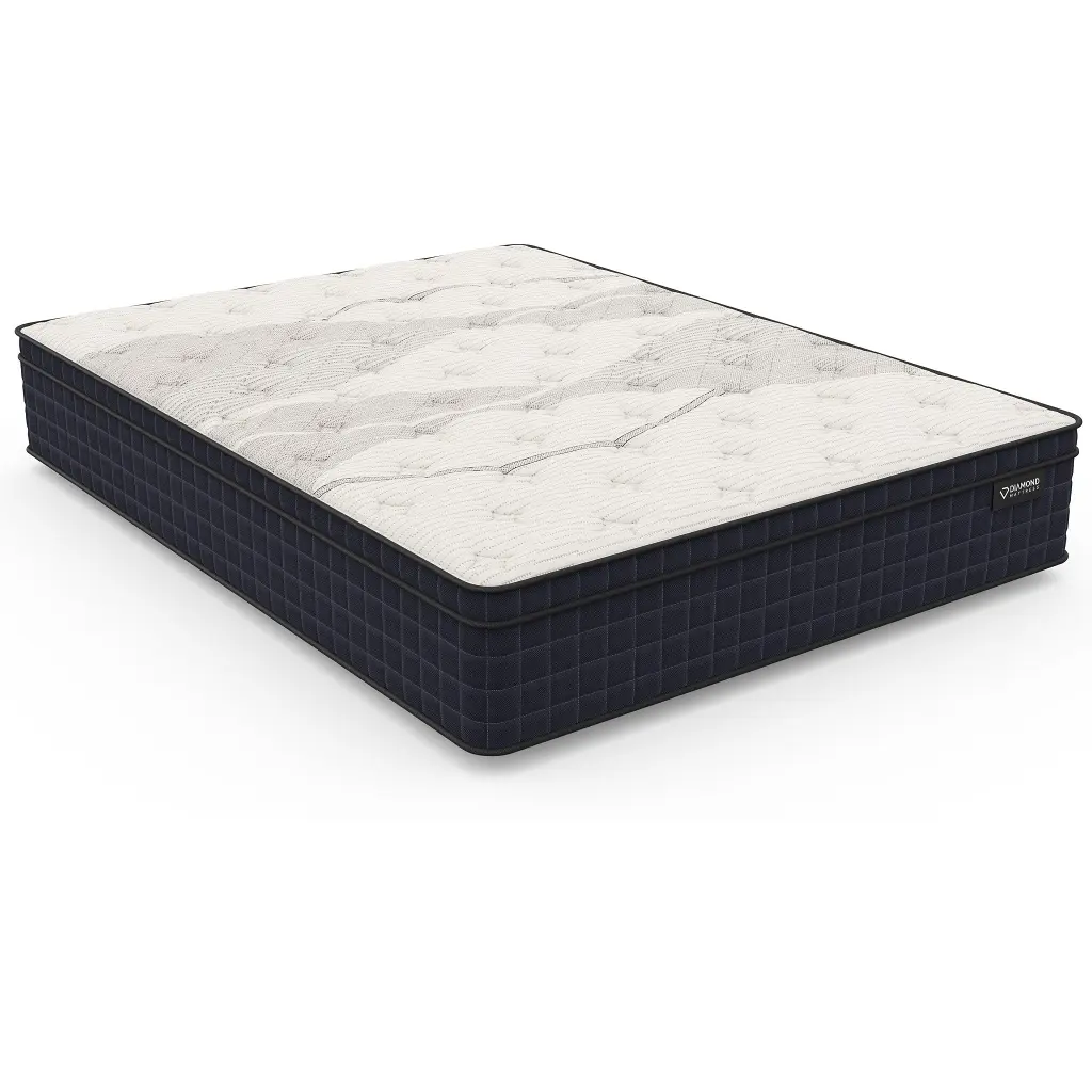 Full Nina Copper Hybrid Euro Top 12.5 Inch Medium Feel White Polyurethane Foam Mattress diamond mattress