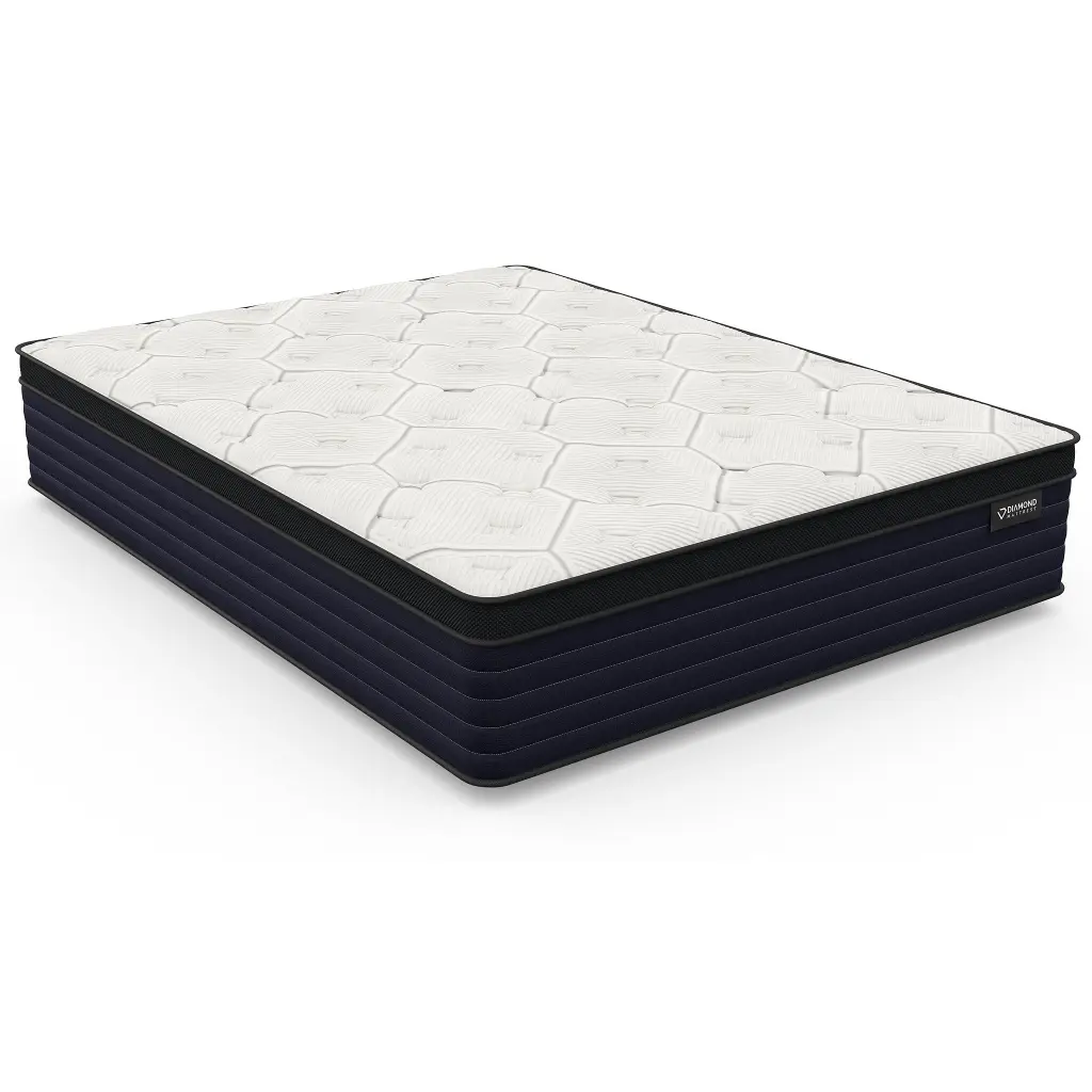 King Cleo Cool Copper Hybrid Euro Top 14" Firm Mattress - White Polyurethane Support diamond mattress
