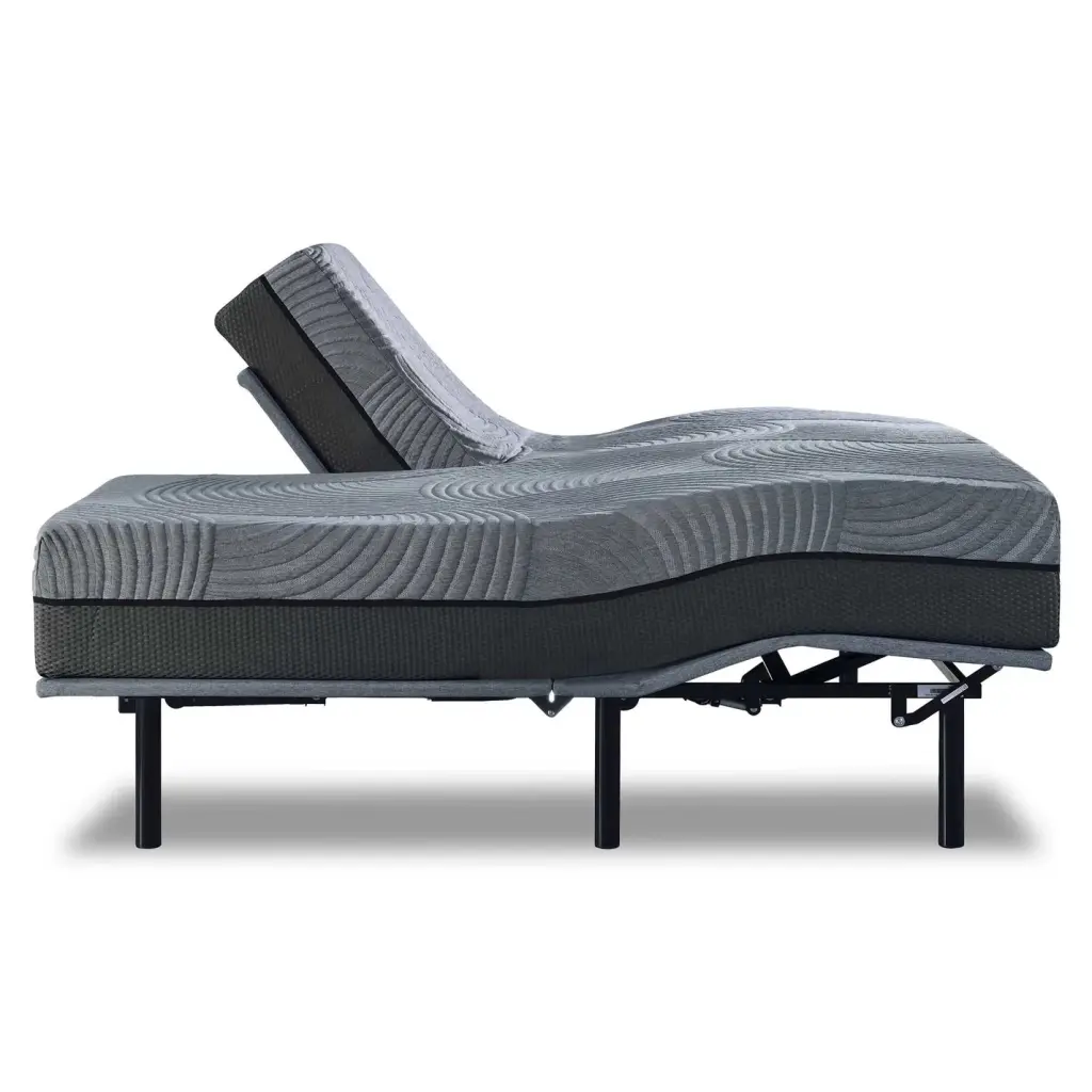 Gel Max 12 Inch Split Top Queen Mattress Grey Black Foam Support omne sleep