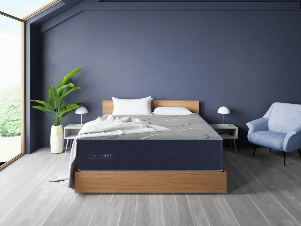 Healthrest Polarbreeze Lux Firm Twin XL Mattress Navy Blue restonic mattress