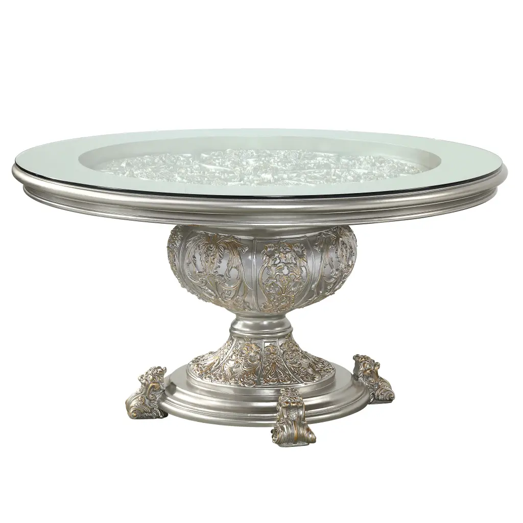 Sandoval Dining Table Champagne Finish Dn01493 Champagne Mdf acme onsite store