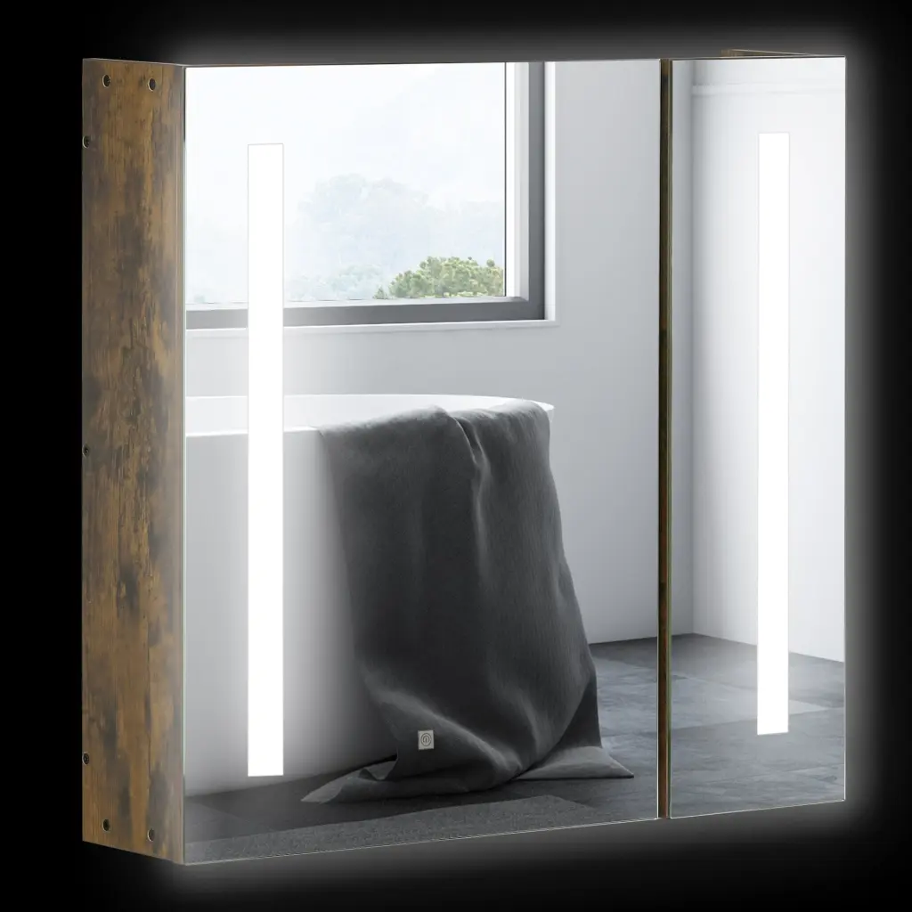 Kleankin 27.5 X 25.5 Inch Lighted Medicine Cabinet Mirror Wall Mount aosom business