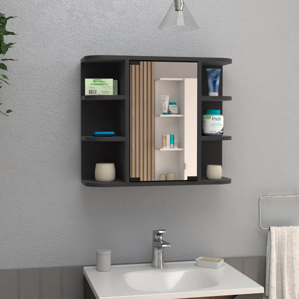 Medicine Cabinet 19" H Six External Shelves Three Interior Shelves Bathroom depot e-shop