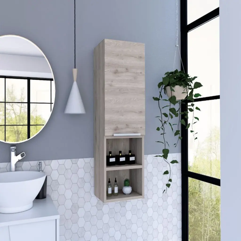Medicine Single Door Cabinet 32 Inch H Two Shelves Storage depot e-shop