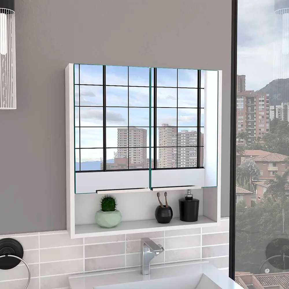 White Medicine Cabinet One Open Shelf And Three Interior Shelves depot e-shop