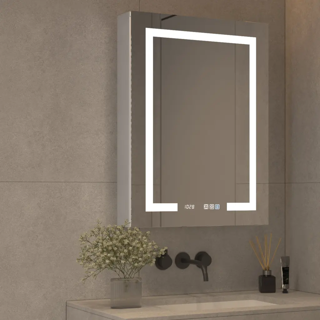 24x32 Inch LED Medicine Cabinet Recessed or Surface Mount Mirror global chain solutions