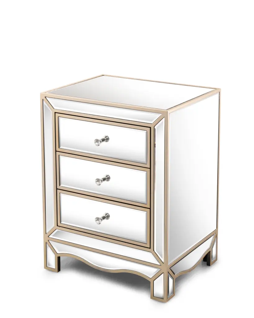 19.7 Inch Champagne Mirror Three Extraction Cabinet Bathroom Storage kai lee- mirror arts-furniture factory