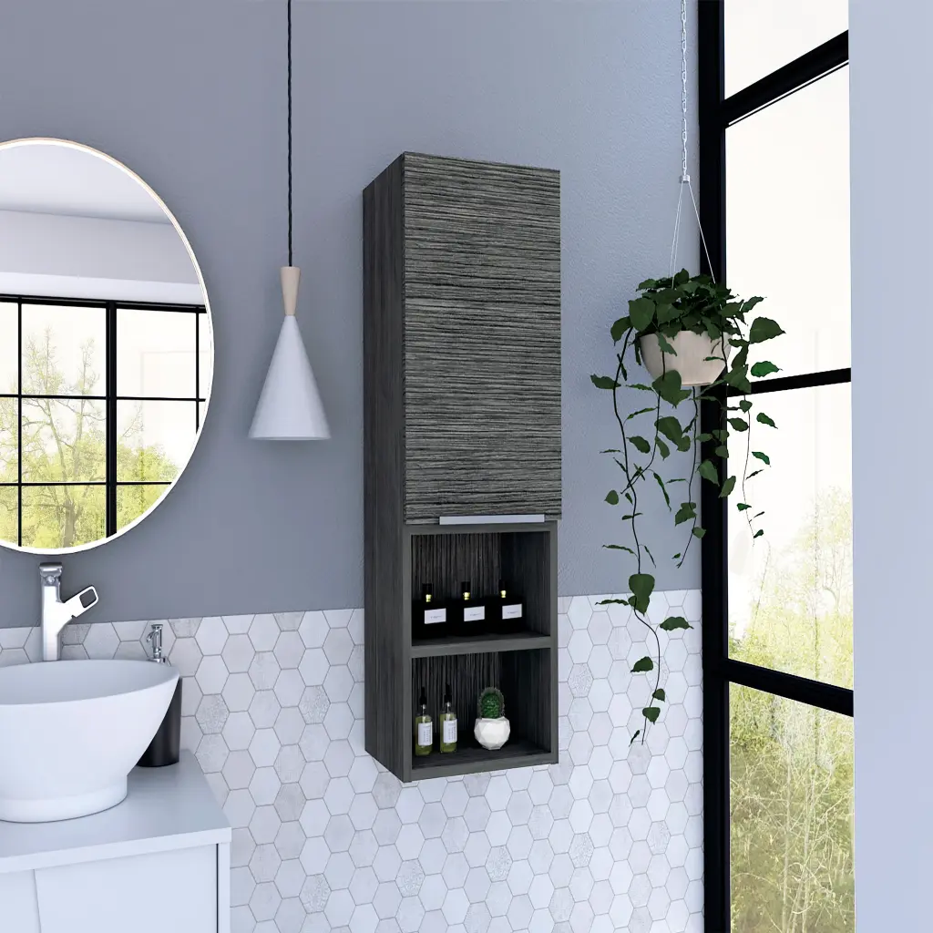 Medicine 32 Inch H Single Door Cabinet Two External Shelves Two Interior Bathroom Storage rta mubles colombia
