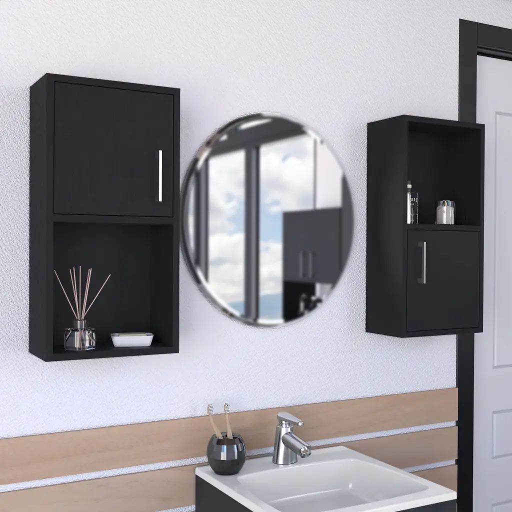 Wall Mounted Bathroom Medicine Cabinet Eak 24 Inch H Two Doors Two Shelves rta mubles colombia