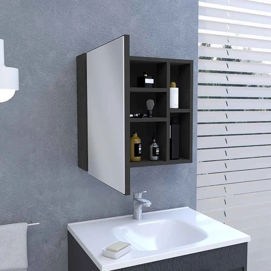Medicine Cabinet Viking Three Internal Shelves Single Door Two External Shelves treevol furniture