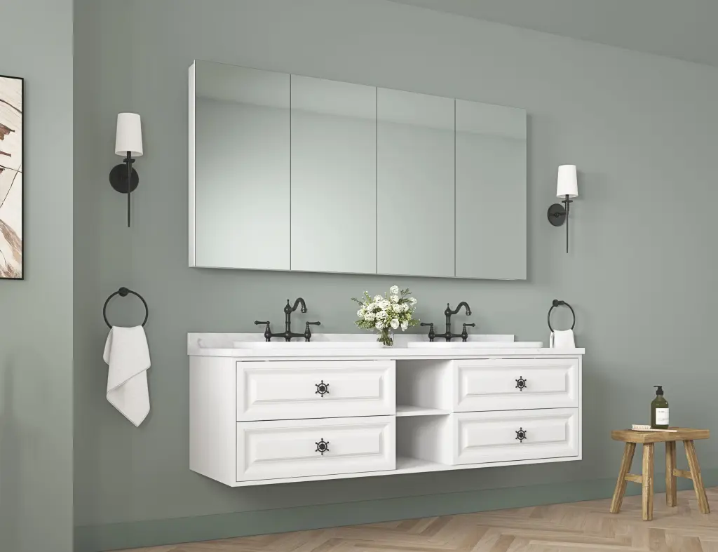 72W X 36H Beveled Frameless Mirror Medicine Cabinet Bathroom w1272-deen