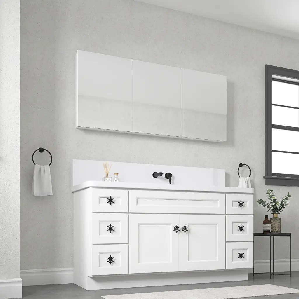 60 Inch W X 26 Inch H Frameless Beveled Mirror Medicine Cabinet w1272-deen