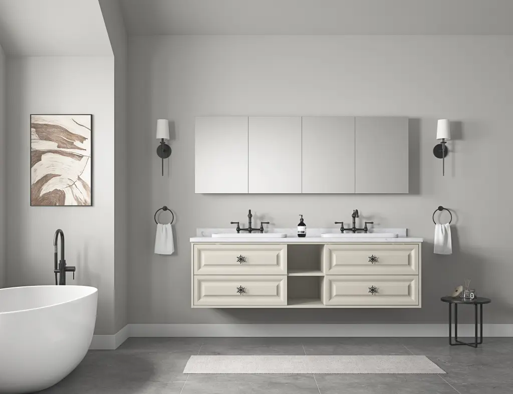 72 Inch W X 26 Inch H Surface Frameless Mirror Medicine Cabinet Beveled Edge Bathroom Storage w1272-deen