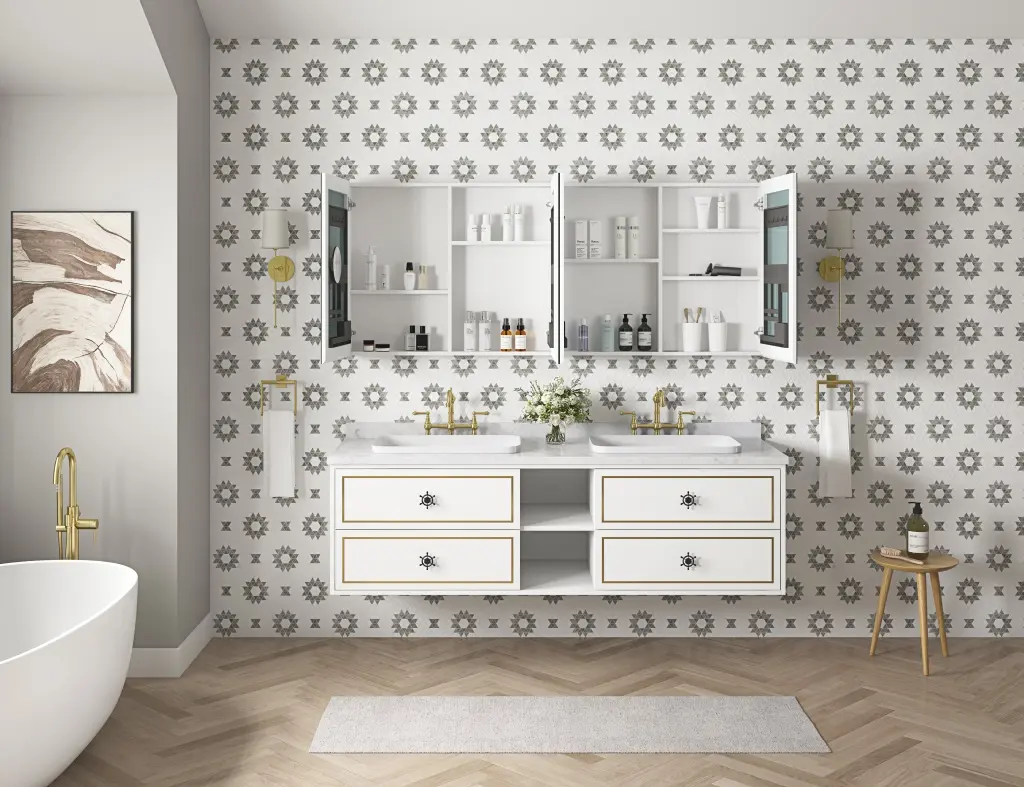 72 W X 30 H Bathroom Mirror Medicine Cabinet Wooden Door Medicine w928 dongtu group