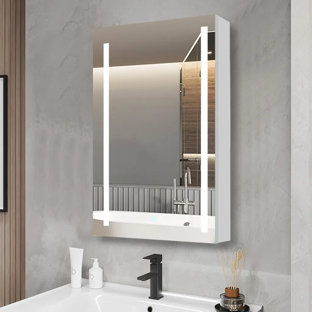 30X20 Inch LED Bathroom Medicine Cabinet Surface Mounted Mirror w995 bestgo
