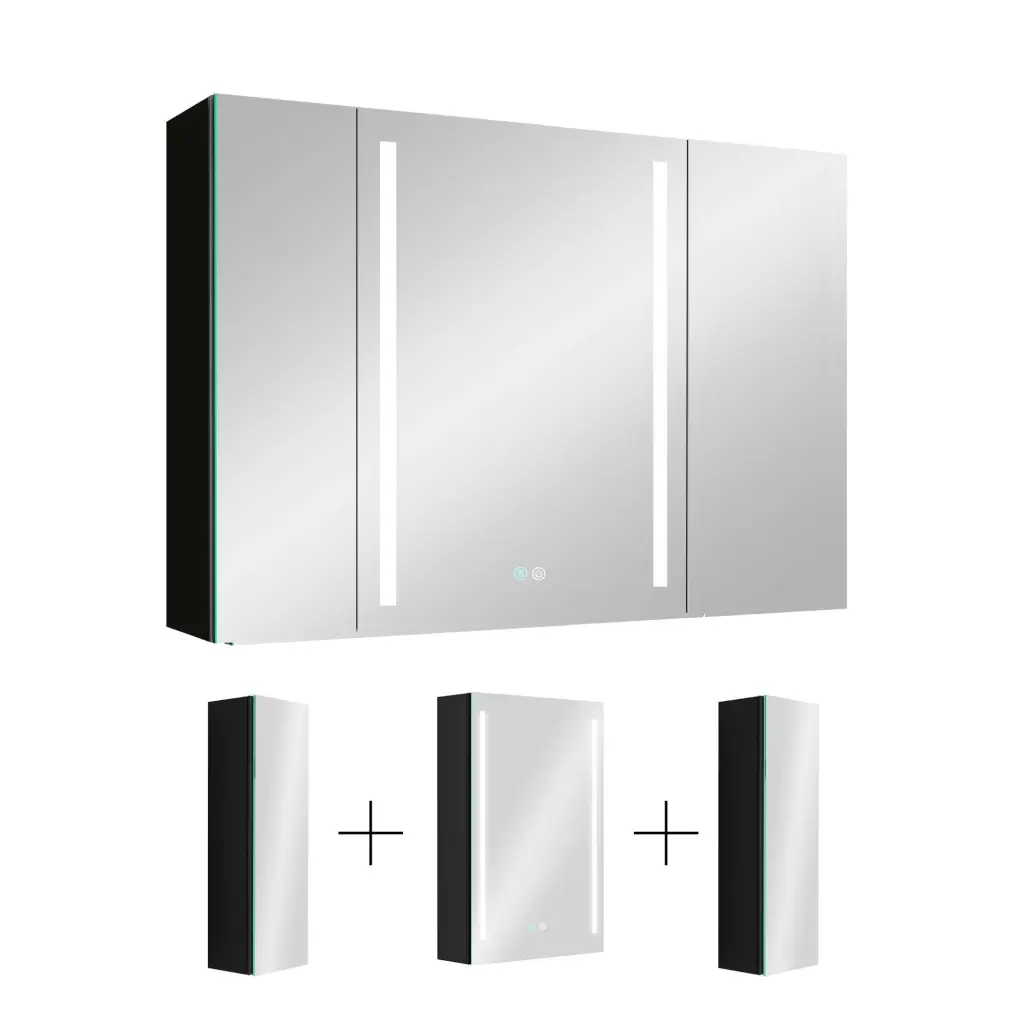 40x30 Inch LED Bathroom Medicine Cabinet Surface Mount Double Door Mirror w995 bestgo
