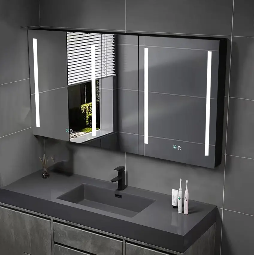 50x30 Inch LED Bathroom Medicine Cabinet Surface Mount Double Door Mirror w995 bestgo