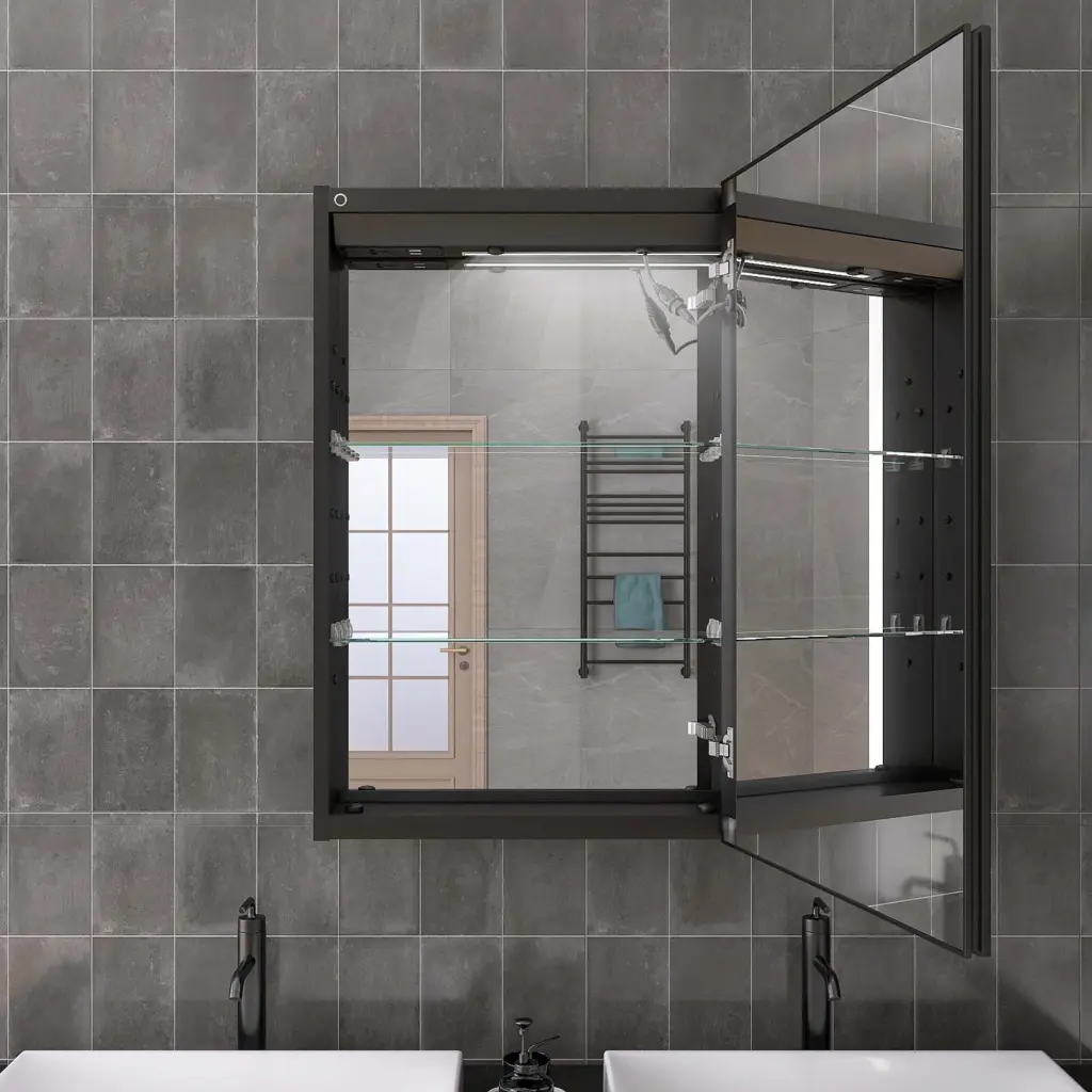 20 X 30 Inch Lighted Medicine Cabinet Mirror Aluminum w995 bestgo