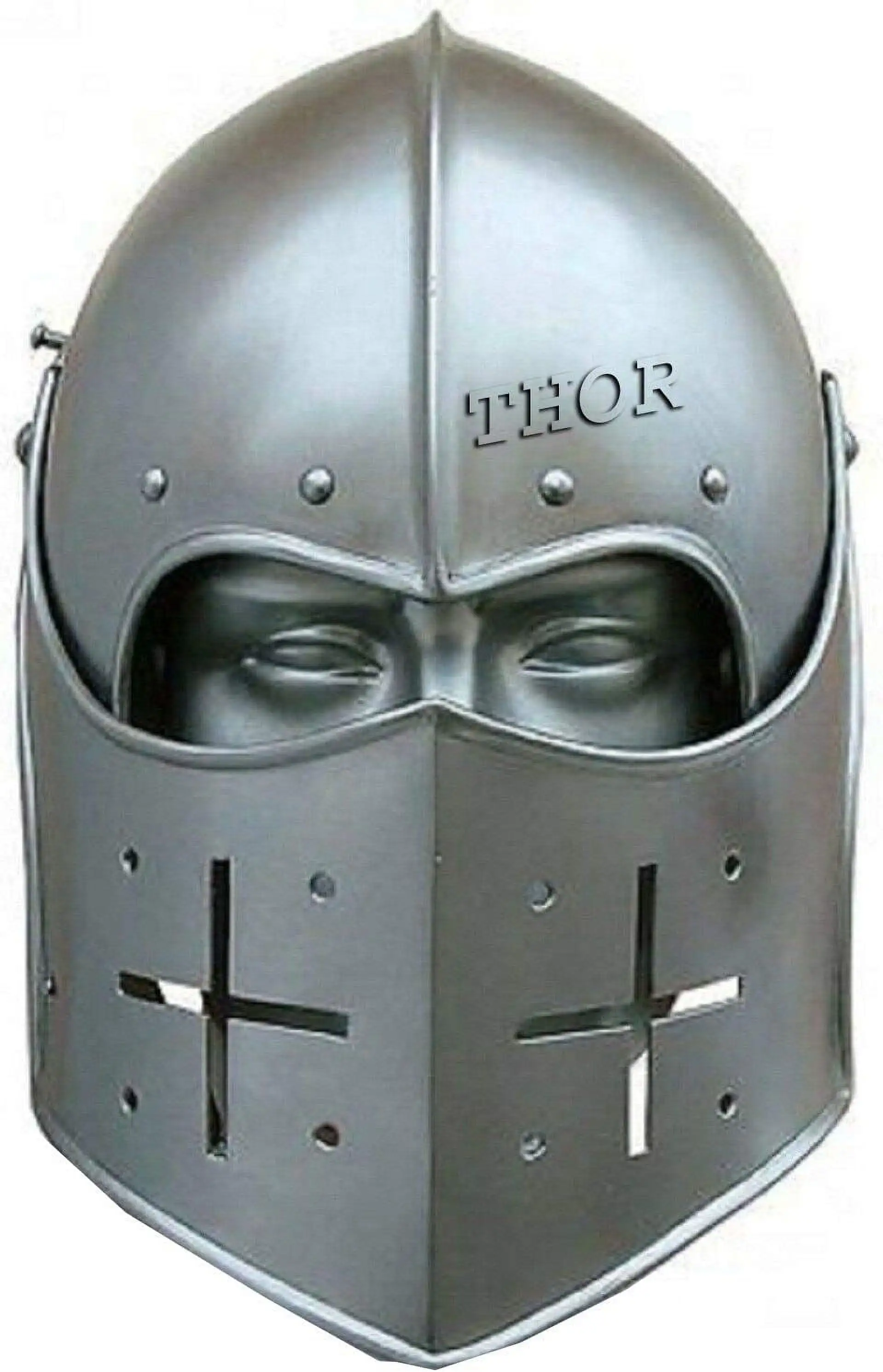 THOR INSTRUMENTS Medieval Barbuta Helmet Knight Templar Crusader Armour Helmet Roman Spartan 18g Rustic Vintage Home Decor...