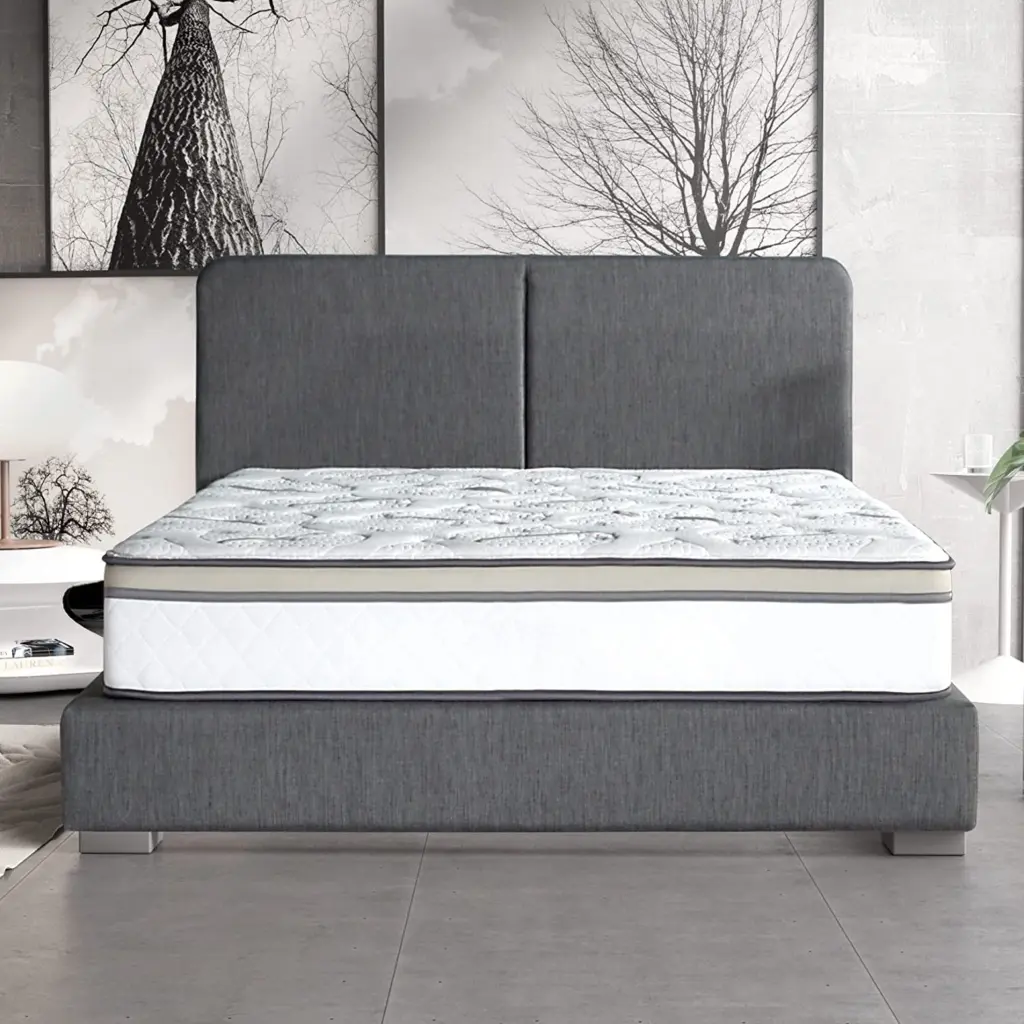 Queen Size 10 Inch Majestic Medium Pillow Top Cool Gel Memory Foam Mattress brn sleep products