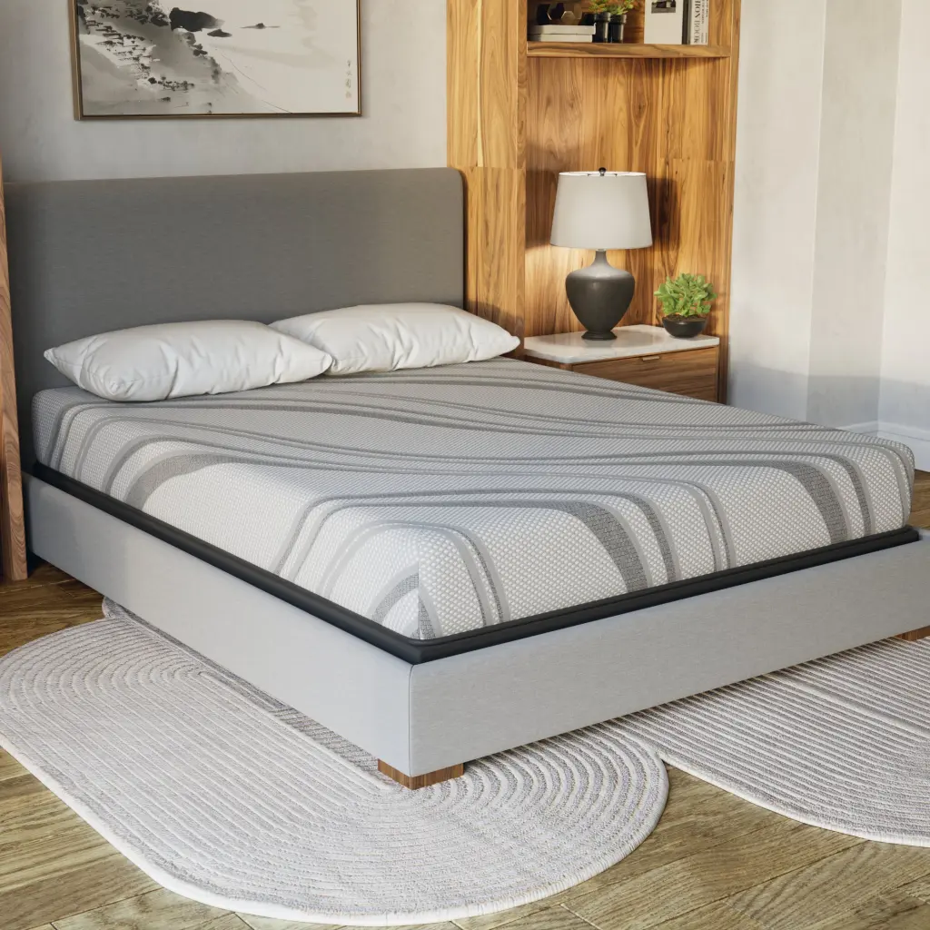 8 Inch Pro Gel Foam Firm Queen Gray Memory Foam Fabric Bib diamond mattress