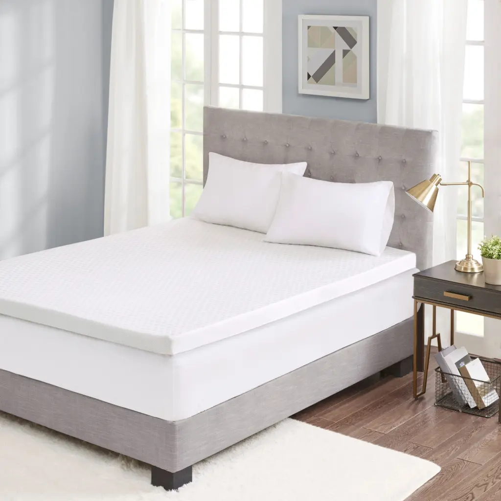 Hypoallergenic 3" Cooling Gel Memory Foam Mattress Topper Removable Cover jla