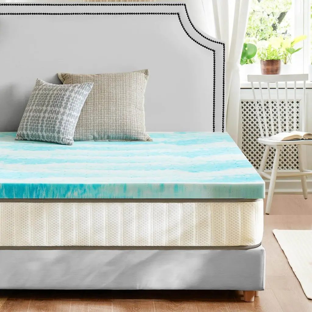 3 Inch Memory Foam Cooling Gel Swirl Bed Topper Back Pain Relief w2201