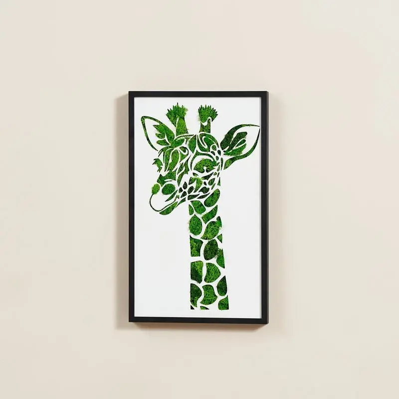 Giraffe Metal Art Moss Wall Decor Green Iron Sculpture Home Garden rnb