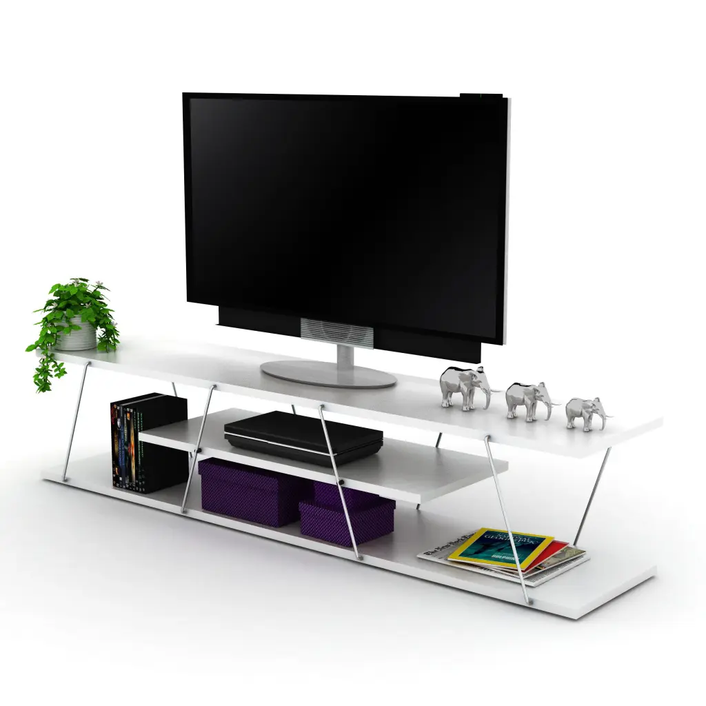 Furnishome Store Tars Mid Century Modern TV Stand 4 Shelves Open Storage furnia
