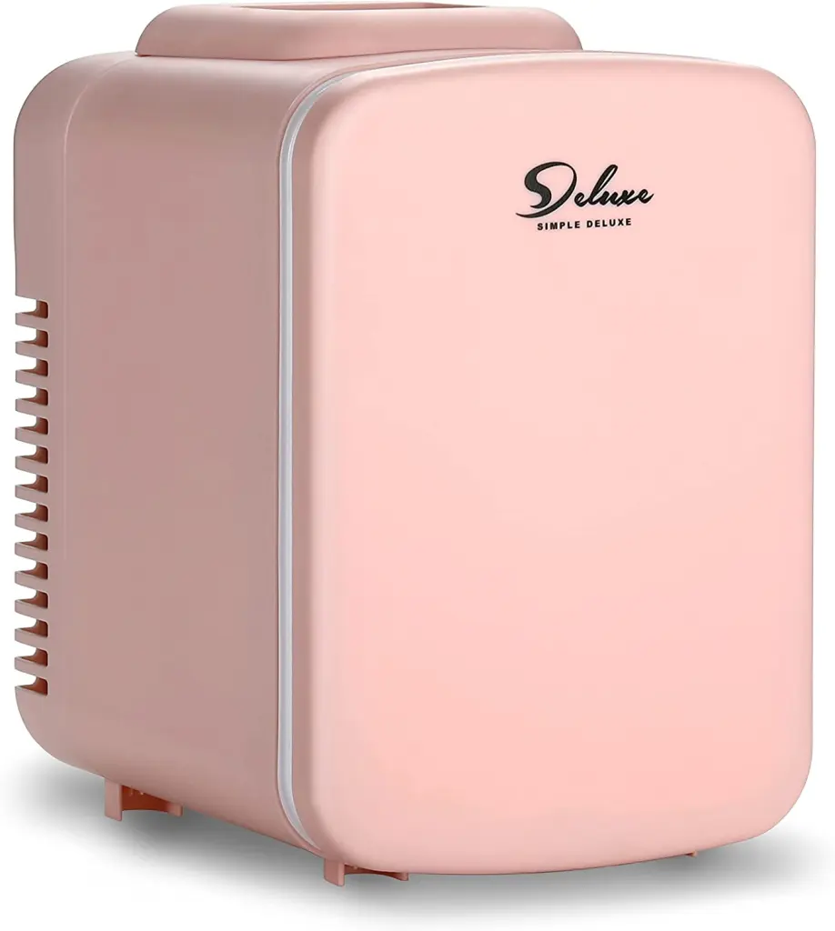 Effortless Deluxe Mini Fridge 4L 6 Can Travel Friendly Cooler Warmer Freon Free Portable w1134dhs