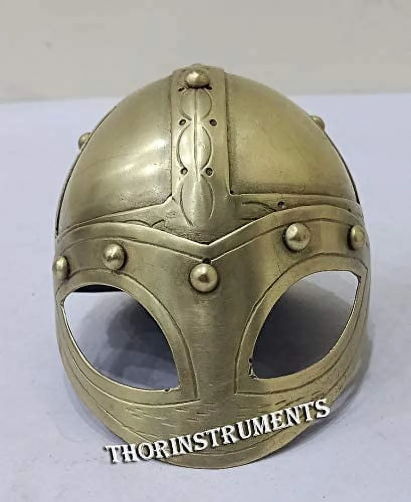 Medieval Mini Brass Mask Helmet W/Stand Table Top Office Decor Gift Item Thor Instruments