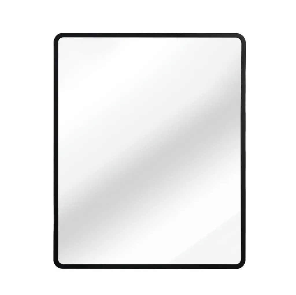 Black 24x30 Inch Metal Framed Wall Mount or Recessed Mirror Cabinet sdkoa