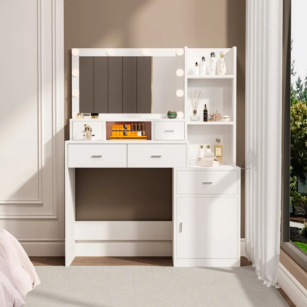 Newly Crafted Intelligent Mirror Dressing Table Drawers and Storage Cabinet zr furniture