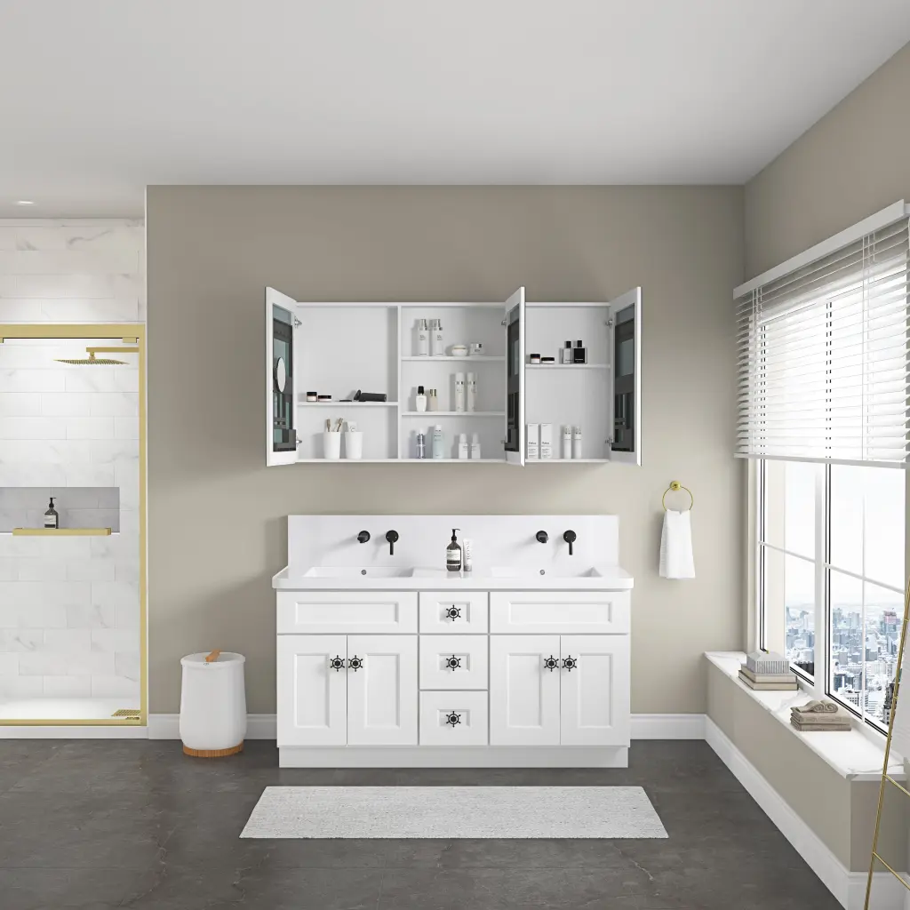 60" W X 30" H Bathroom Mirror Medicine Cabinet Wooden Door Storage w928 dongtu group