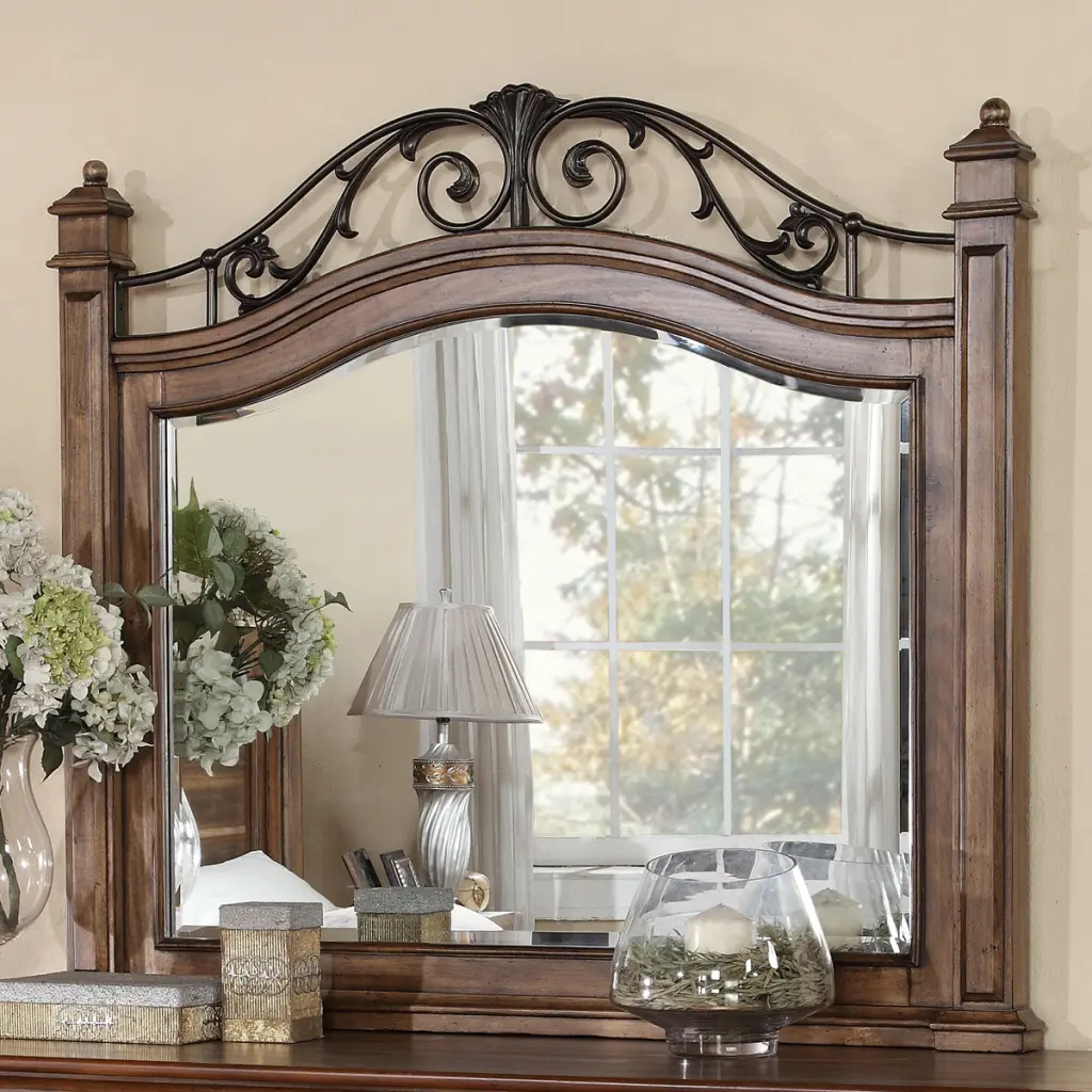 Barclay Mirror Rustic Acacia Finish Brown Traditional No Assembly bridgevine home