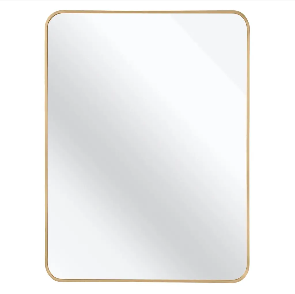 Gold 30x40 Rectangular Bathroom Wall Mirror Timeless MDF Frame huovtr