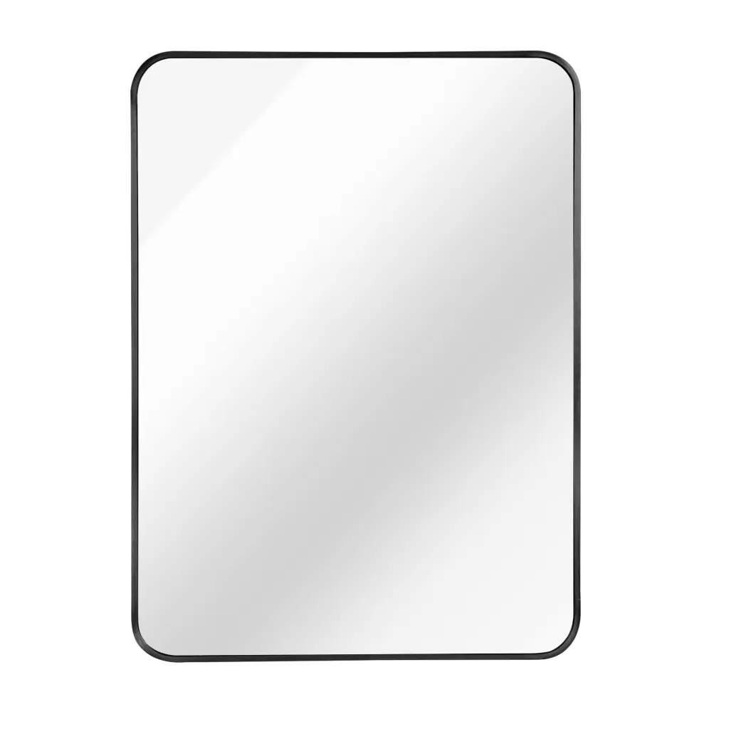 Black 22 X30 Metal Rectangular Bathroom Wall Mirror Timeless Design sdkoa