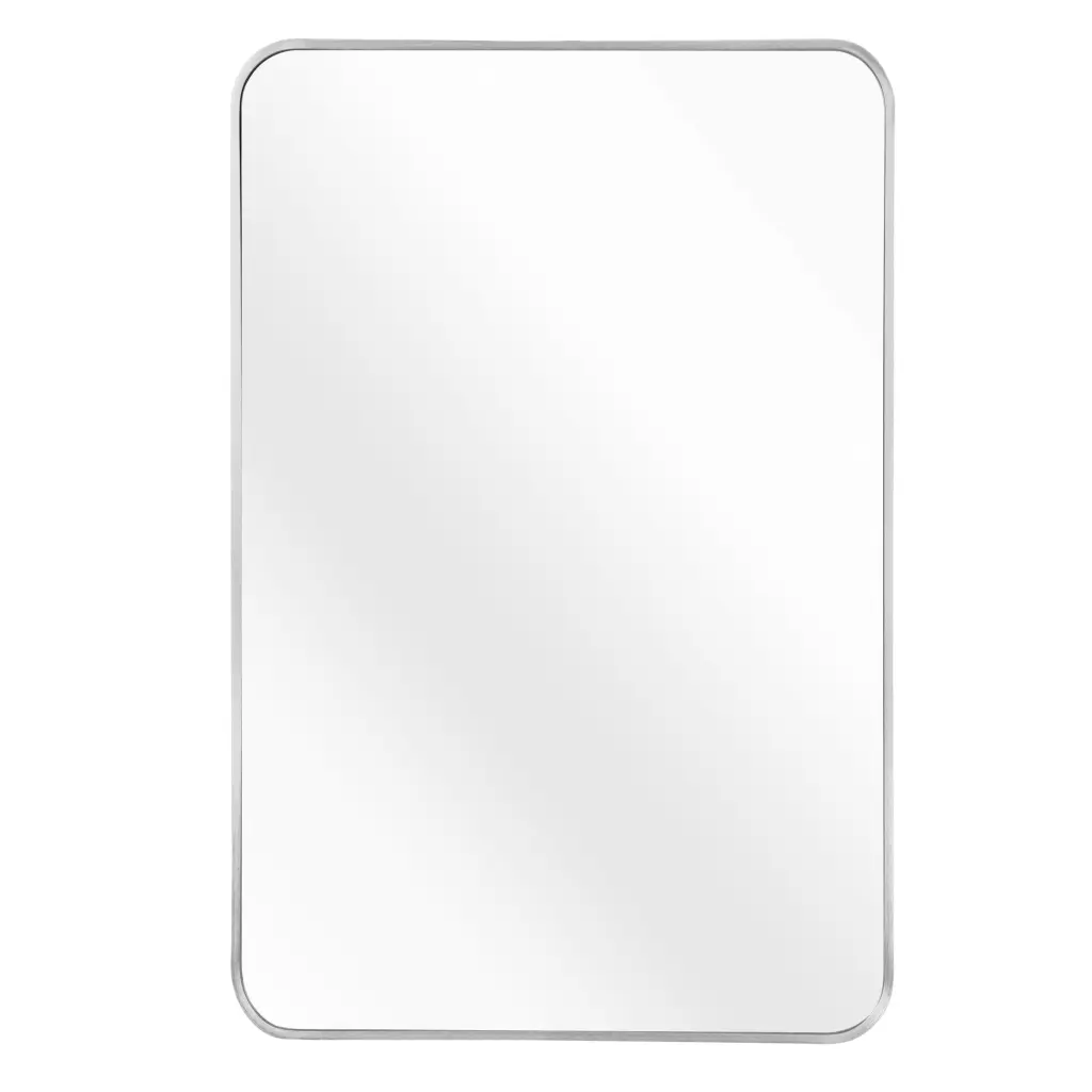 Silver 24x32 Inch Rectangular Bathroom Wall Mirror Timeless MDF Glass Modern Vanity Mirror sdkoa